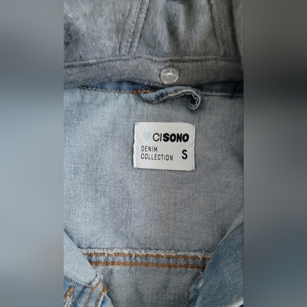 Ci Sono Denim Blue Jean Removable Hood Jacket- NEW with Tags!! Size: SMALL - Picture 7 of 15